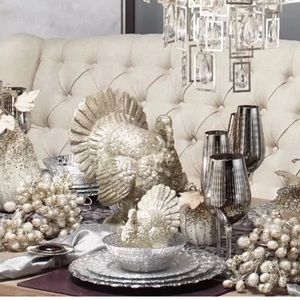 Two z gallerie silver metallic decorative plates